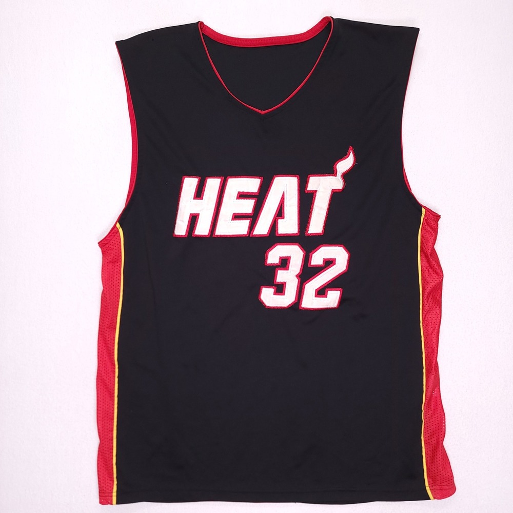 Shaquille O'Neal Miami Heat Jersey Mens XL Black Red Stitched NBA 32 Shaq